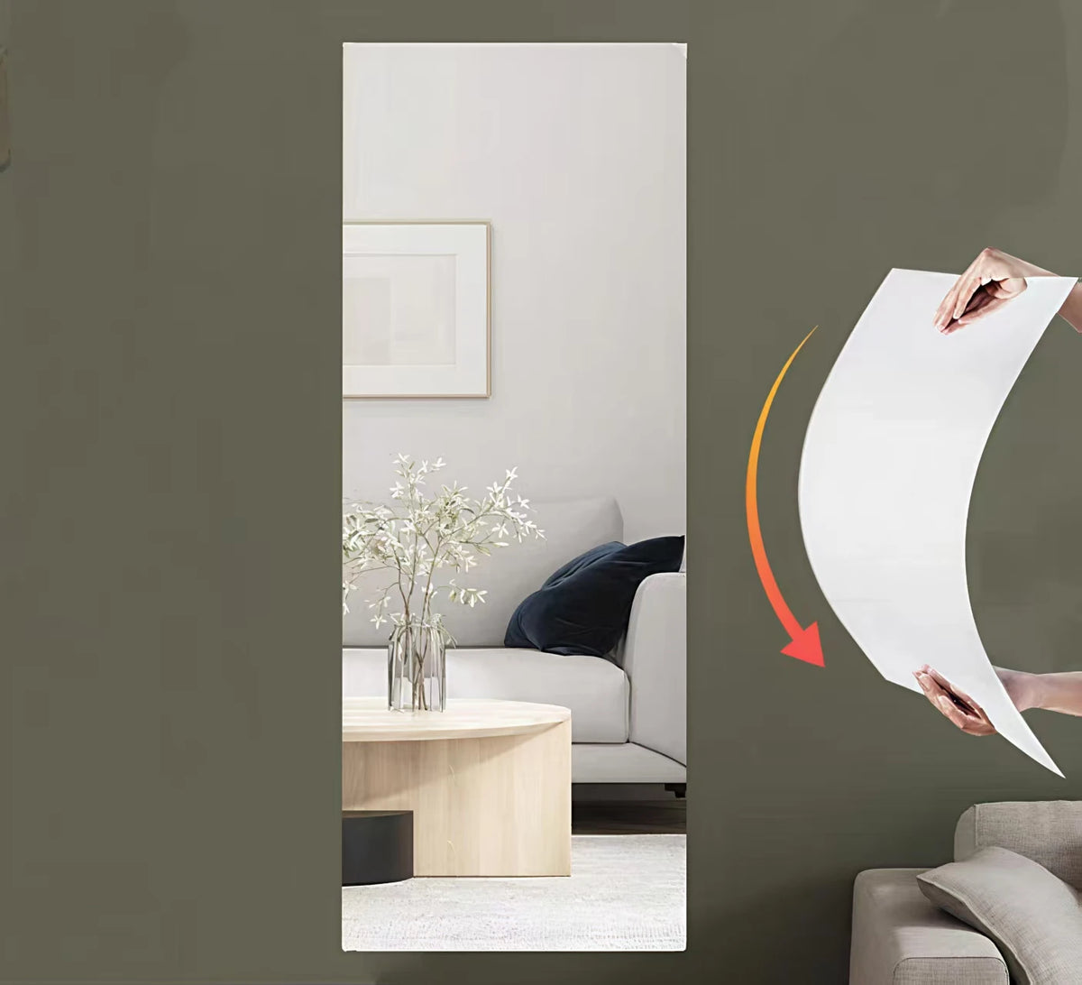Flexible DIY Mirror Wall Sticker, 40 x 122 cm