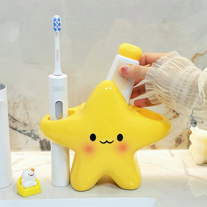 Star Toothbrush Holder, Cute Freestanding Bathroom Organizer
