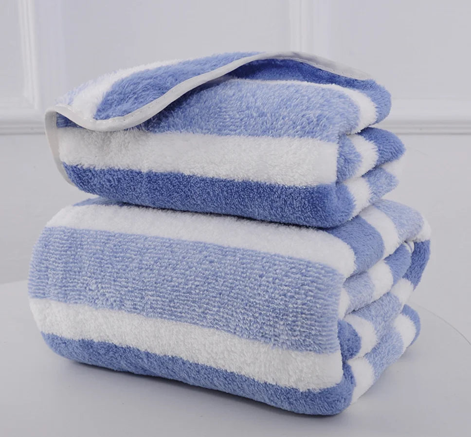 Thick Bath Towel, Soft Cotton Blend Terry, Quick Drying