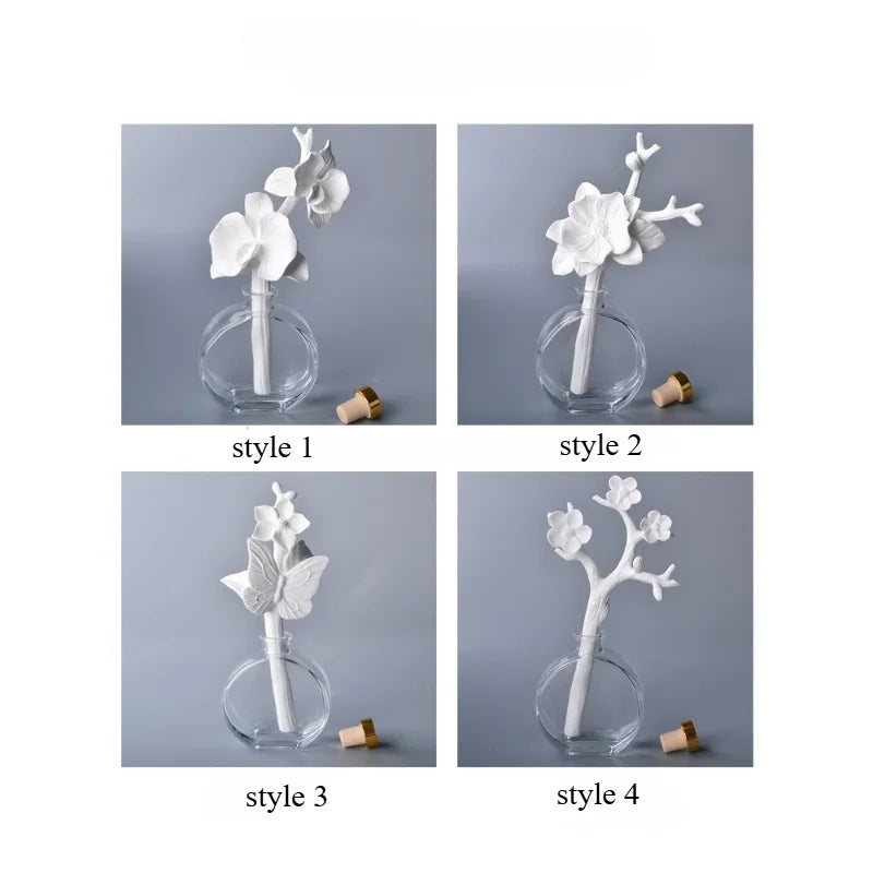 Ceramic Aroma Flower Stem, Handcrafted Scent Diffuser Bloom