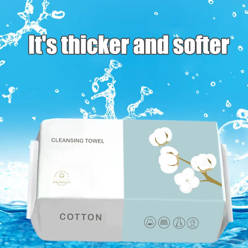 Disposable Cotton Face Towels, 30 to 100 Pack