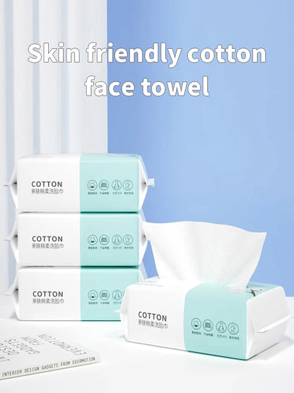 Disposable Cotton Face Towels, 30 to 100 Pack