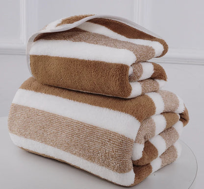 Thick Bath Towel, Soft Cotton Blend Terry, Quick Drying