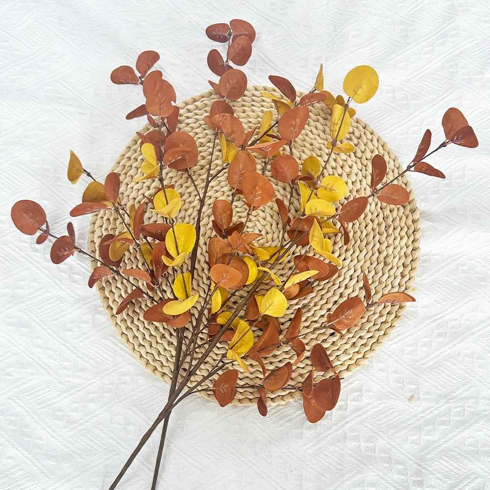Artificial Eucalyptus Branch, Fall Faux Stem for Vase Decor