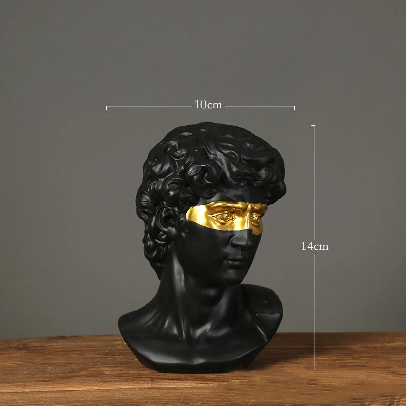 David Head Bust Statue, Resin Renaissance Sculpture Home Decor