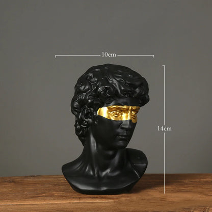 David Head Bust Statue, Resin Renaissance Sculpture Home Decor