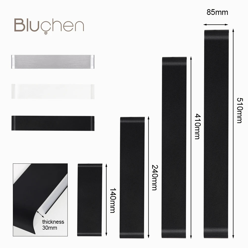 Brushed Aluminum LED Wall Sconce, Up and Down