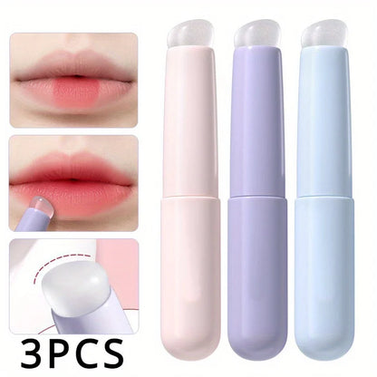 Silicone Lip Brush with Cap, Portable Lipstick Applicator
