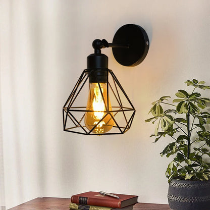 Black Swing Arm Wall Lamp, Iron Bedside Reading Sconce, E27