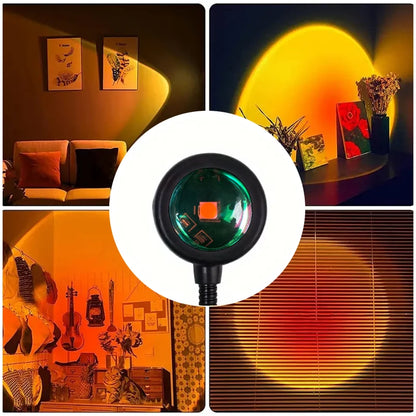 Sunset Projection Lamp, Rotatable USB Golden Hour Mood Light