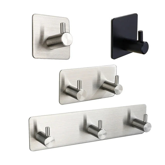 Adhesive Wall Hook, 304 Stainless Steel No Drill Towel Hook