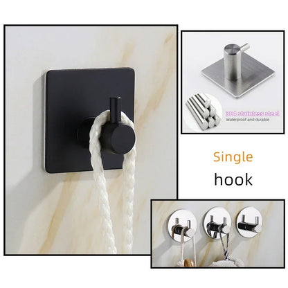 Adhesive Wall Hook, 304 Stainless Steel No Drill Towel Hook