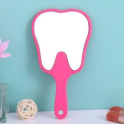 Tooth Shaped Handheld Mirror, Cute Novelty Makeup Mirror