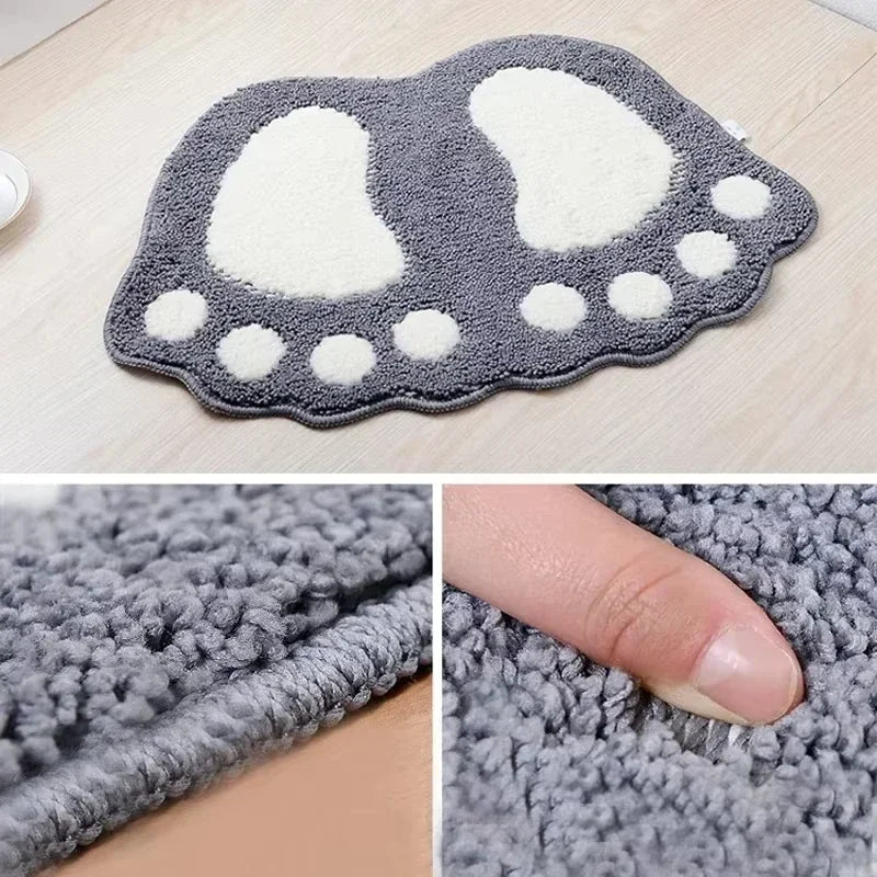 Big Feet Bath Mat, Non-Slip Microfiber Bathroom Rug, 40 x 60 cm