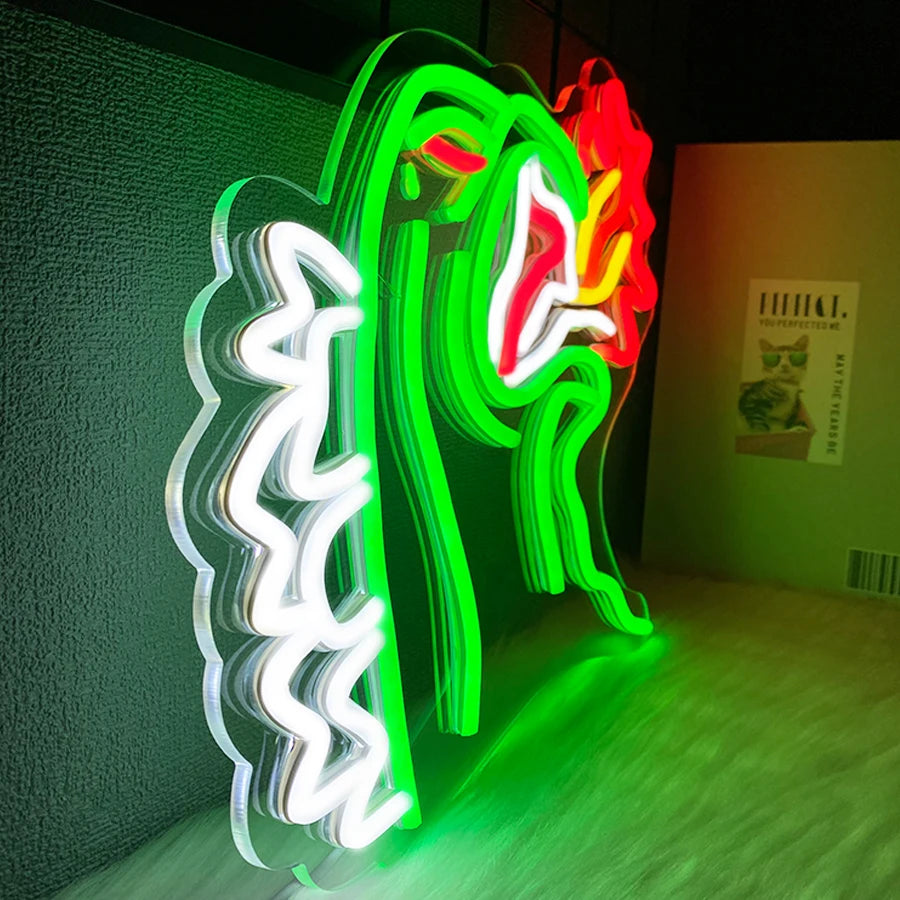 Fire-Breathing Dinosaur LED Neon Sign, Acrylic Game Room Wall Light