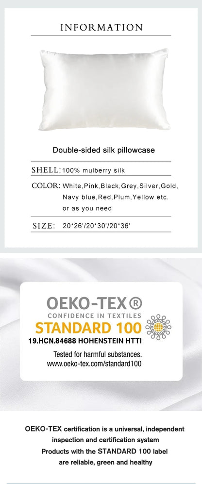 19 Momme Mulberry Silk Pillowcase with Zipper
