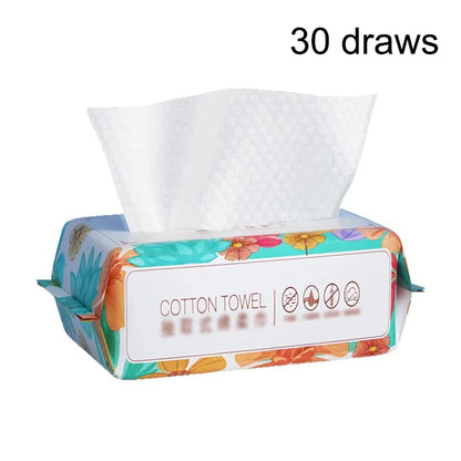 Disposable Cotton Face Towels, 30 to 100 Pack