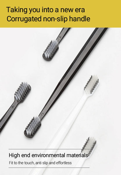 Bamboo Charcoal Soft Toothbrush Set, 10 Pack
