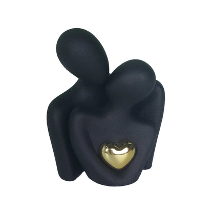 Couple Hugging Heart Sculpture, Modern Resin Love Figurine