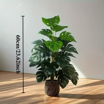 Artificial Monstera Plant, Faux Palm Tree with 12 or 18 Leaves