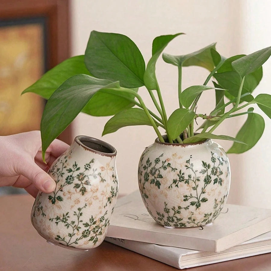 Ice Crackle Ceramic Bud Vase, Handmade Small Flower Vase