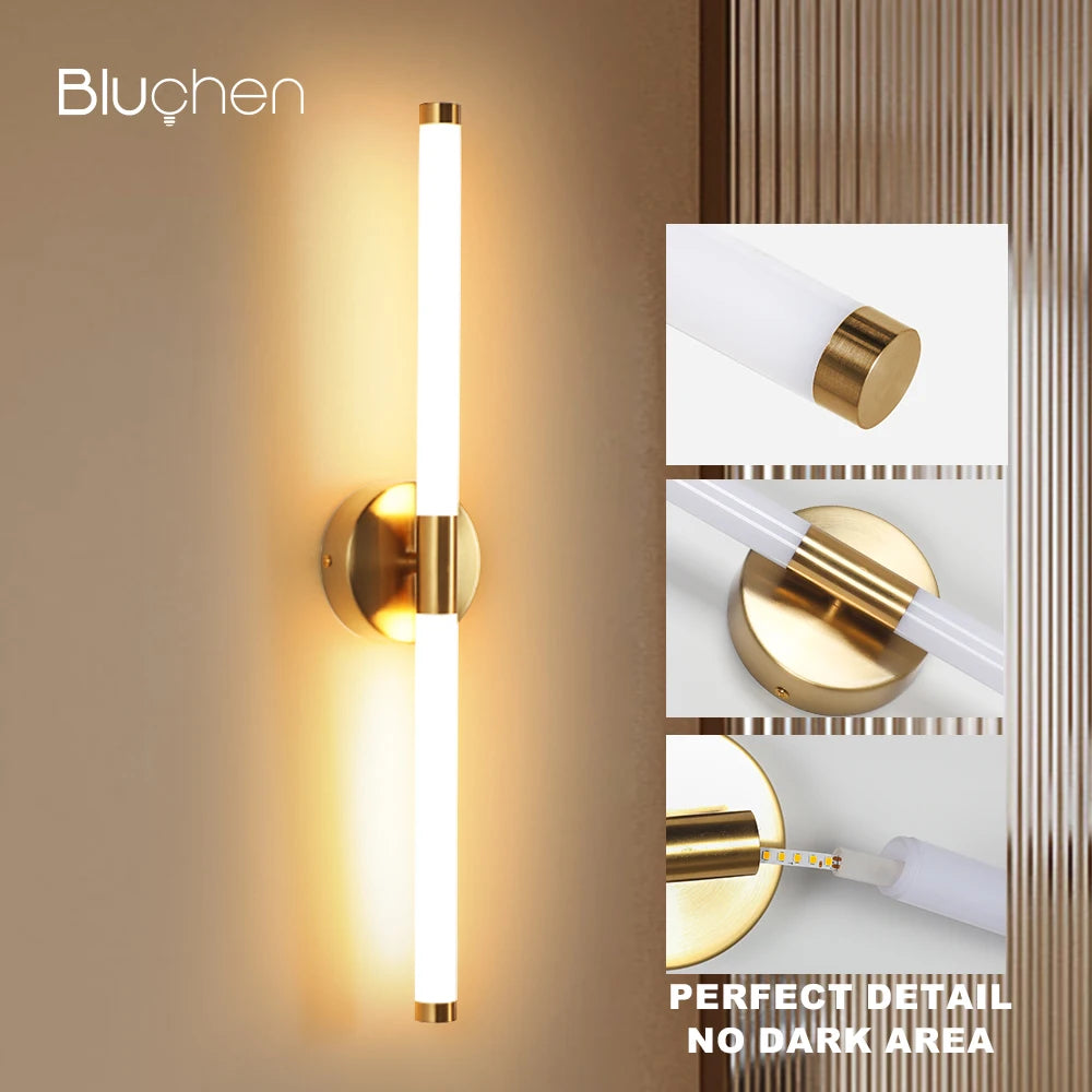 Gold LED Double Shade Wall Sconce, Up and Down Picture Light