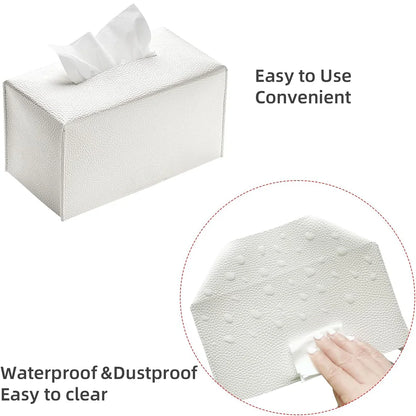 Tissue Box Cover, PU Leather Rectangular Tissue Holder
