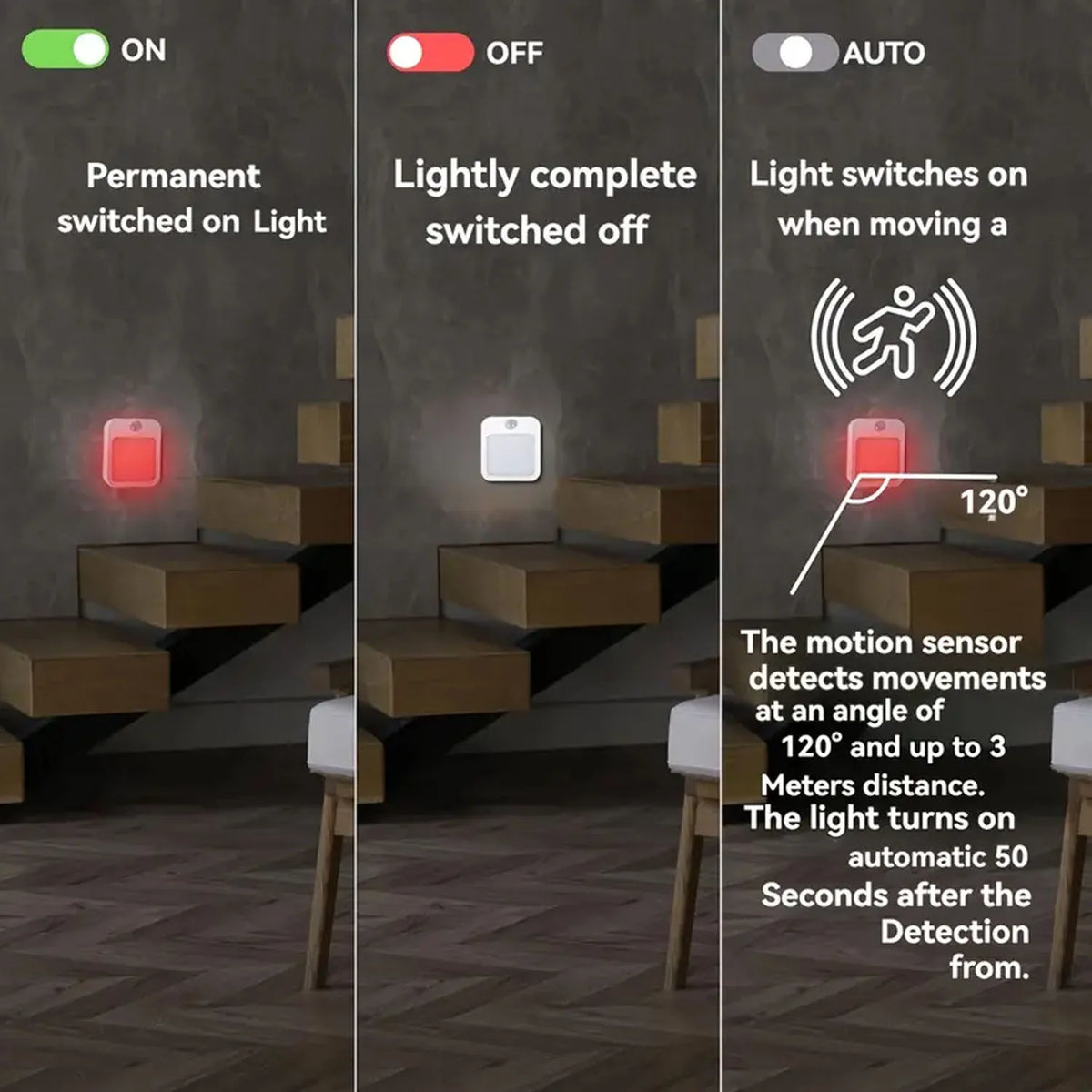 Plug-In Red Night Light with Auto On/Off