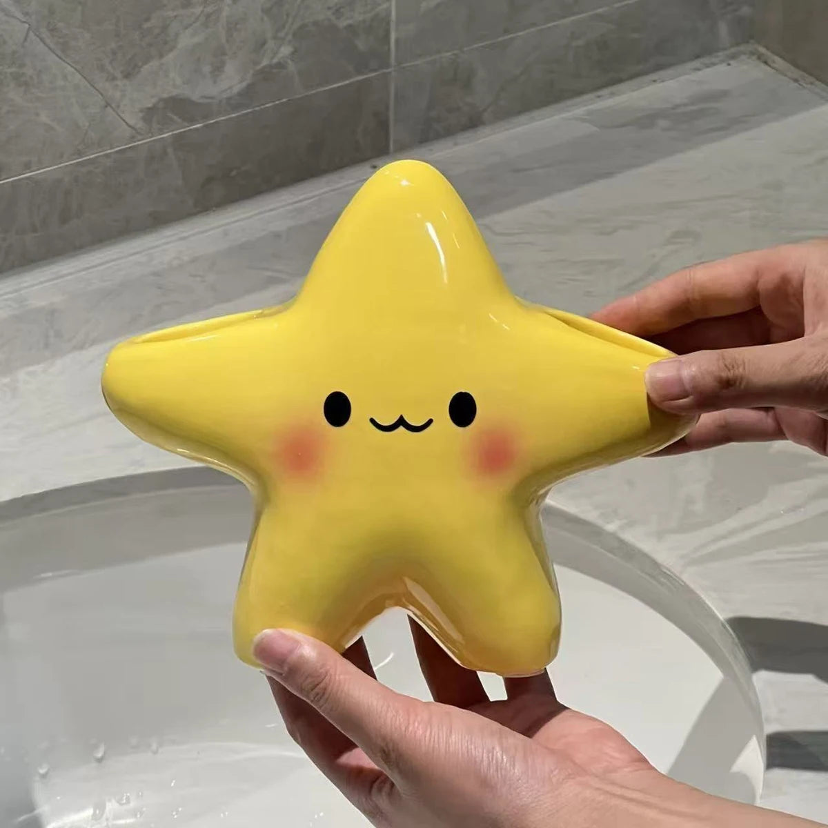 Star Toothbrush Holder, Cute Freestanding Bathroom Organizer