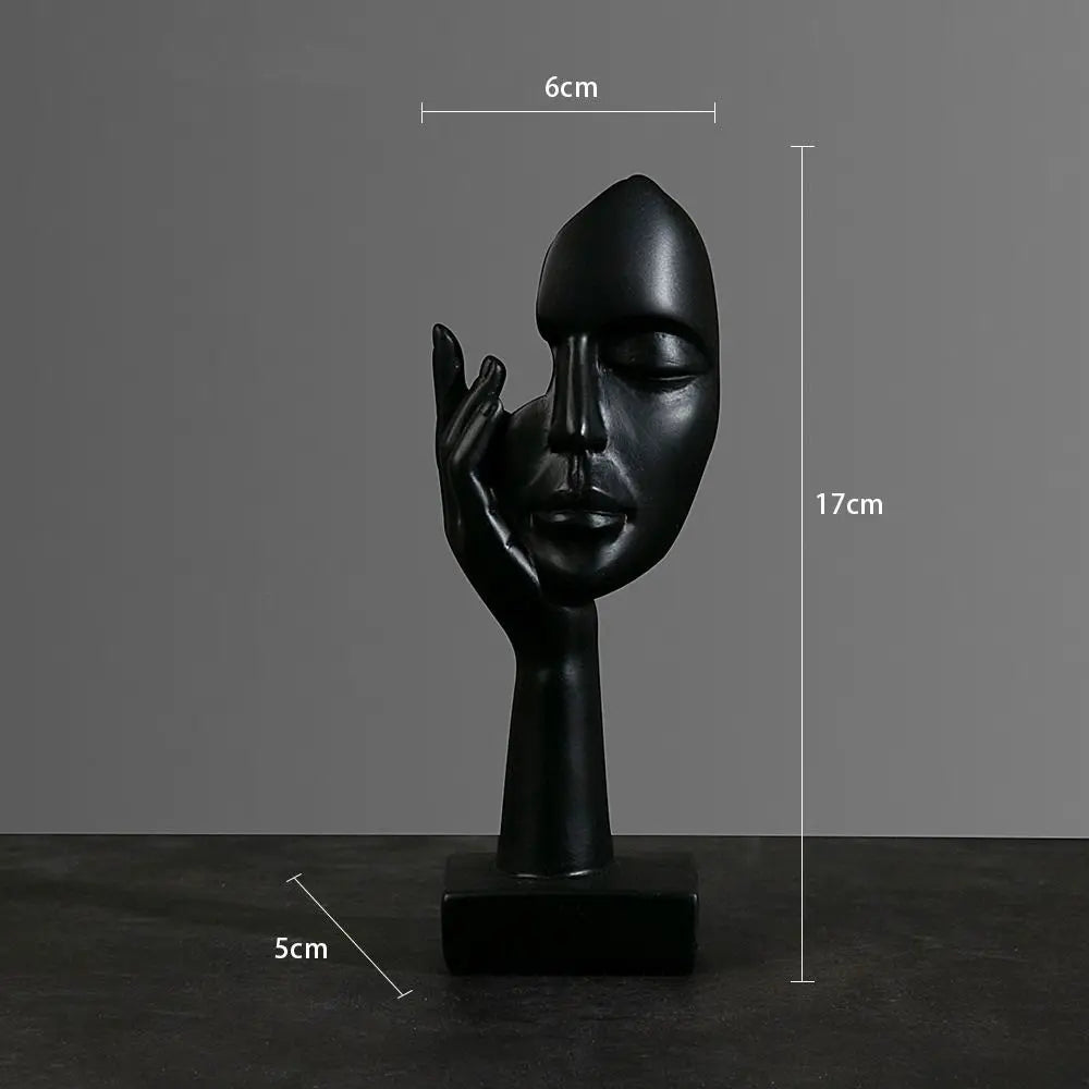 Abstract Thinker Resin Statue, Modern Figure Sculpture Shelf Decor