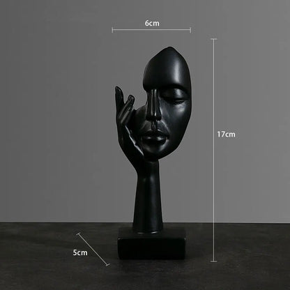 Abstract Thinker Resin Statue, Modern Figure Sculpture Shelf Decor