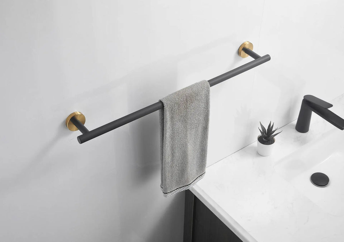 Wall Mounted Towel Bar, Stainless Steel Bathroom Rack, Gold or Black