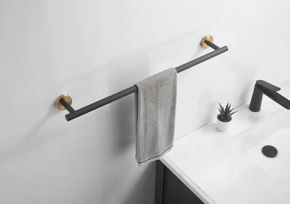 Wall Mounted Towel Bar, Stainless Steel Bathroom Rack, Gold or Black