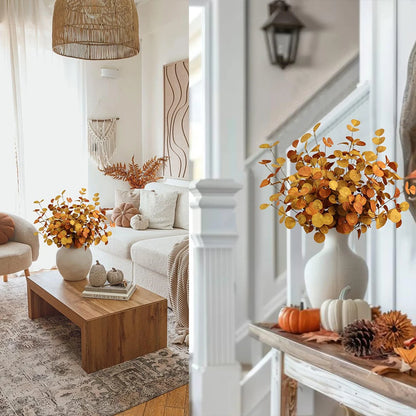Artificial Eucalyptus Branch, Fall Faux Stem for Vase Decor