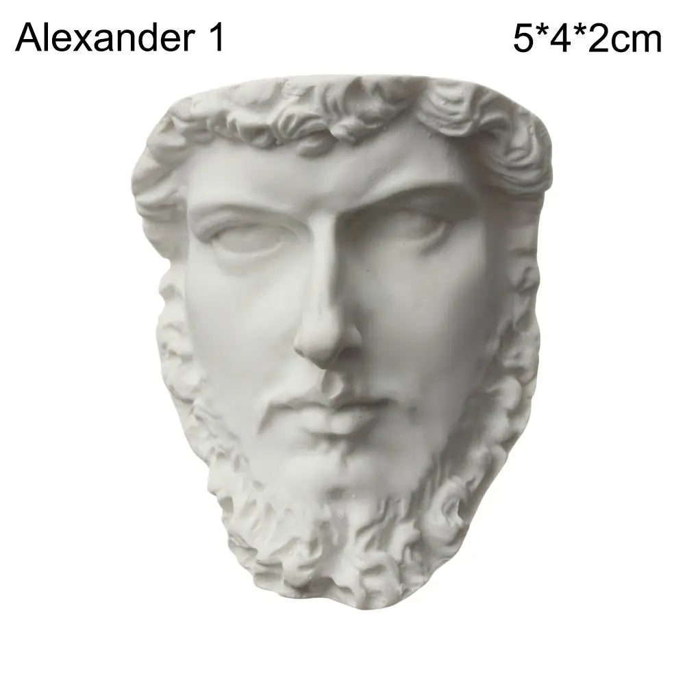 Mini Greek Bust Statue, Plaster Style Resin Figurine