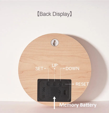 LED Digital Wall Clock with Date and Temperature