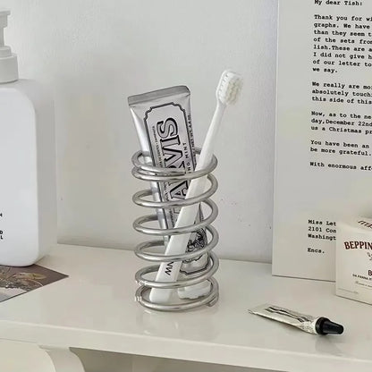 Toothbrush and Toothpaste Holder, Metal Countertop Organizer