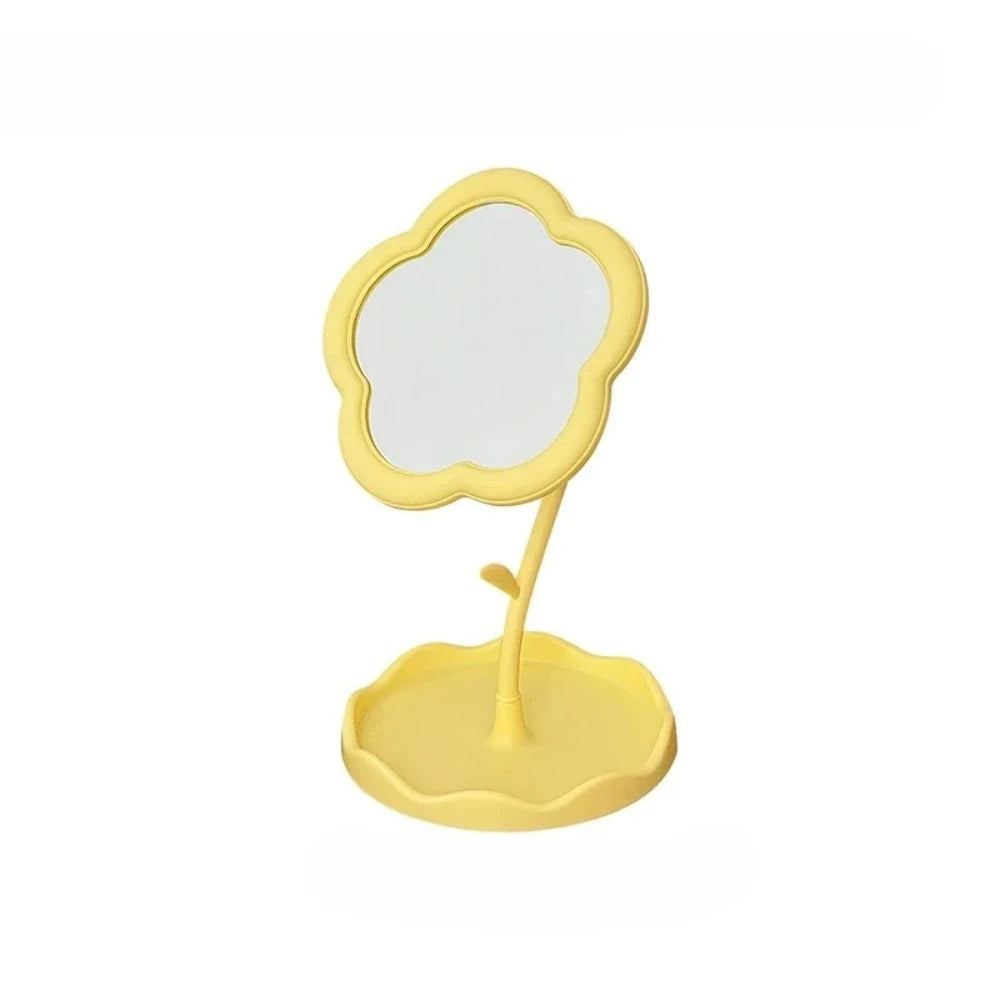 Flower Shaped Vanity Mirror, Cute Freestanding Desktop Makeup Mirror
