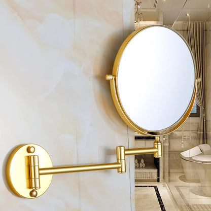 Round Wall Mirror, Double-Sided 360 Rotating Folding Arm Mirror