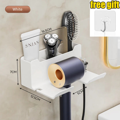 Hair Dryer Holder, Wall Mounted Bathroom Styling Tool Rack