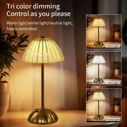 Crystal Touch Table Lamp, USB Rechargeable
