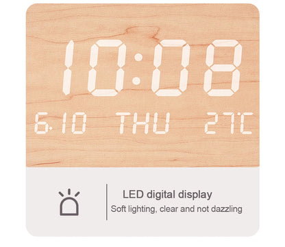 LED Digital Wall Clock with Date and Temperature