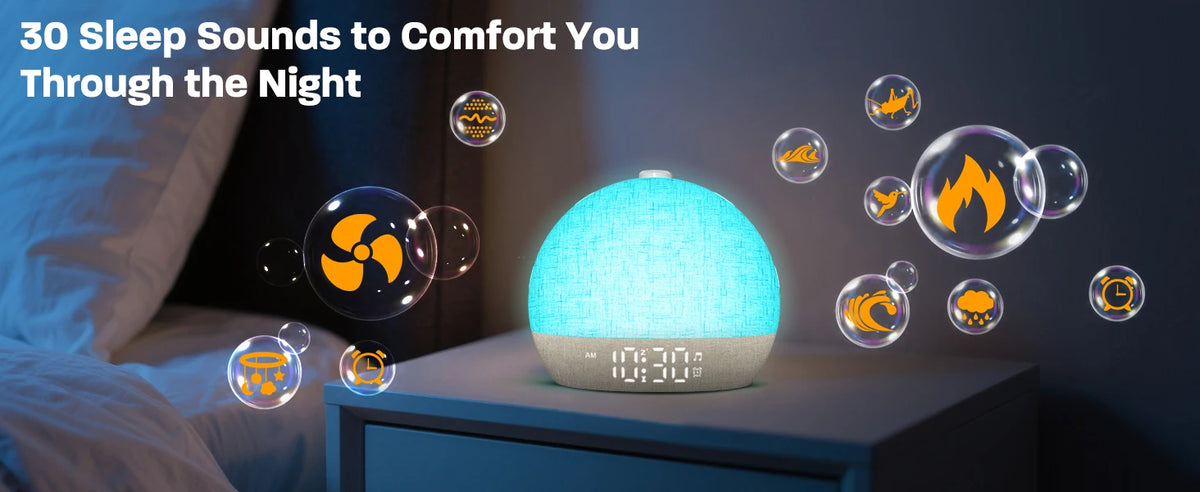 Sunrise Alarm Clock with White Noise and RGB Light
