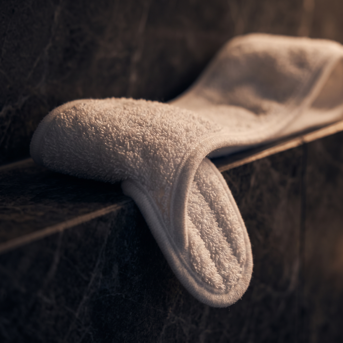 Close-up of the plush spa headband fabric