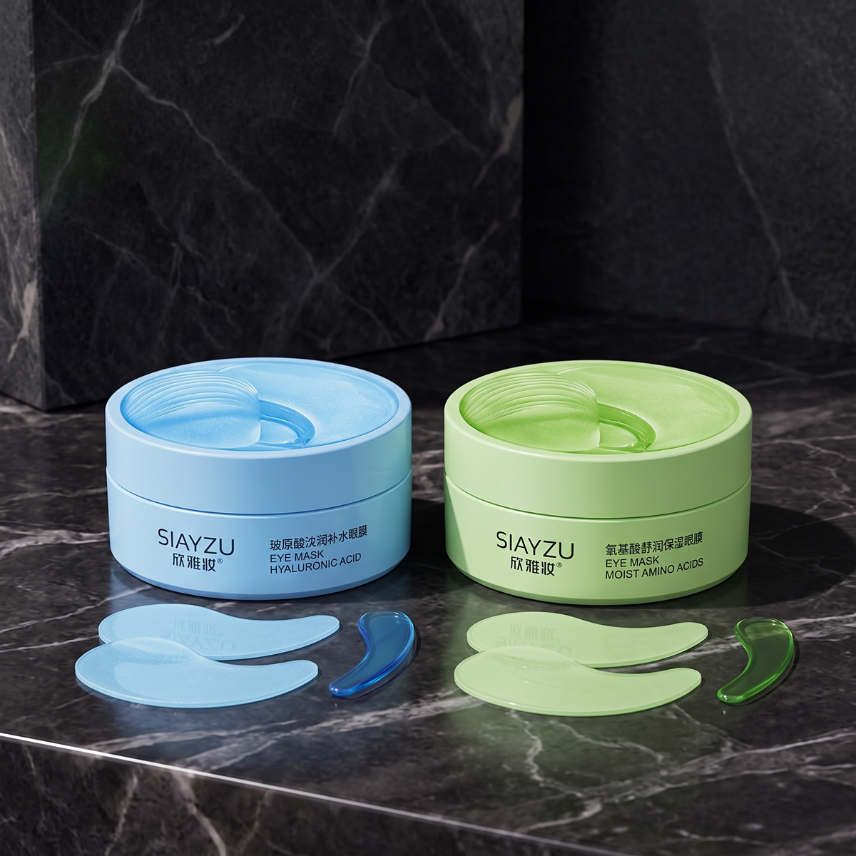 Hyaluronic acid and amino acid under-eye patches