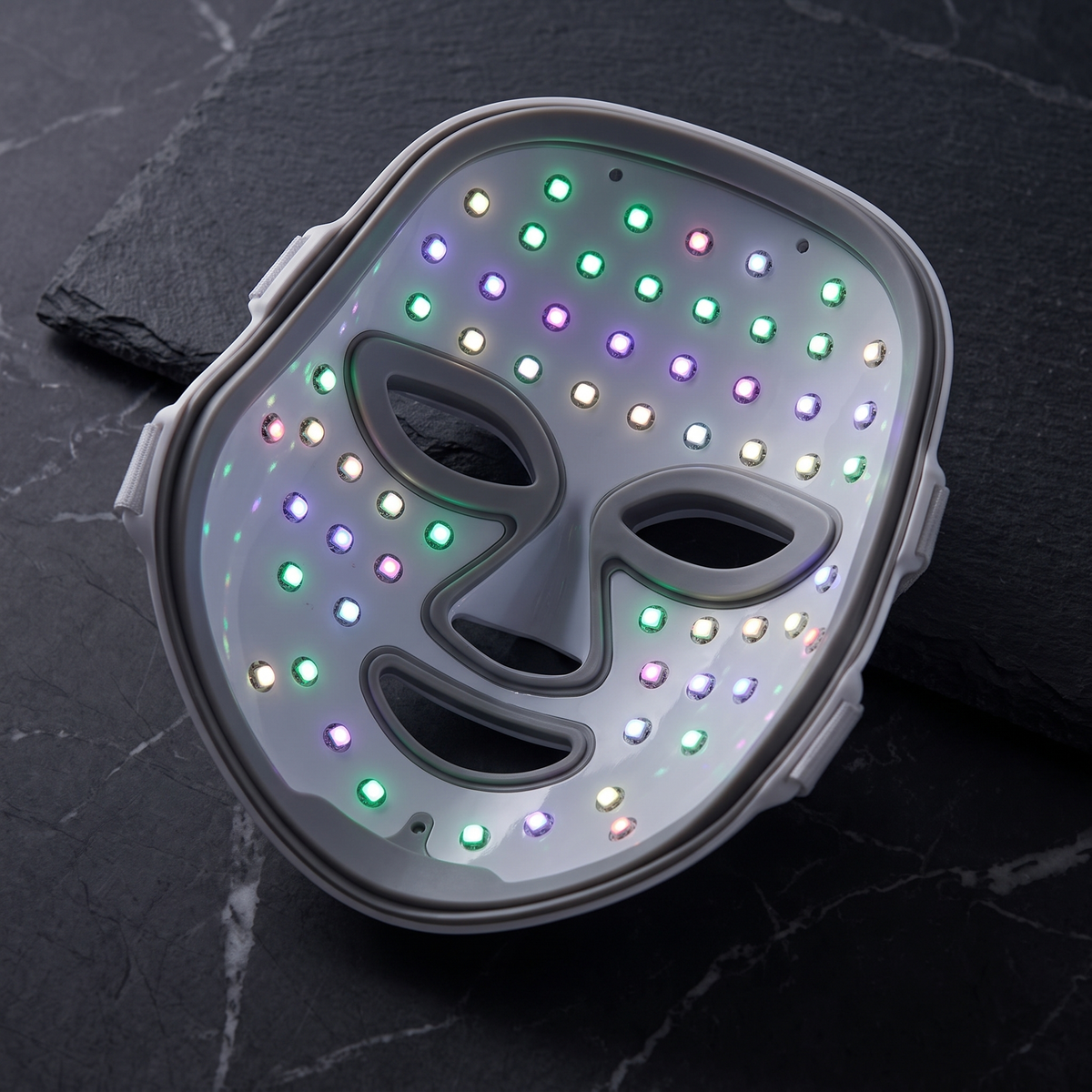 Inside of the LED mask showing light points