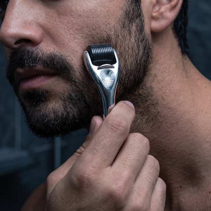 Close-up of the 540 derma roller in use
