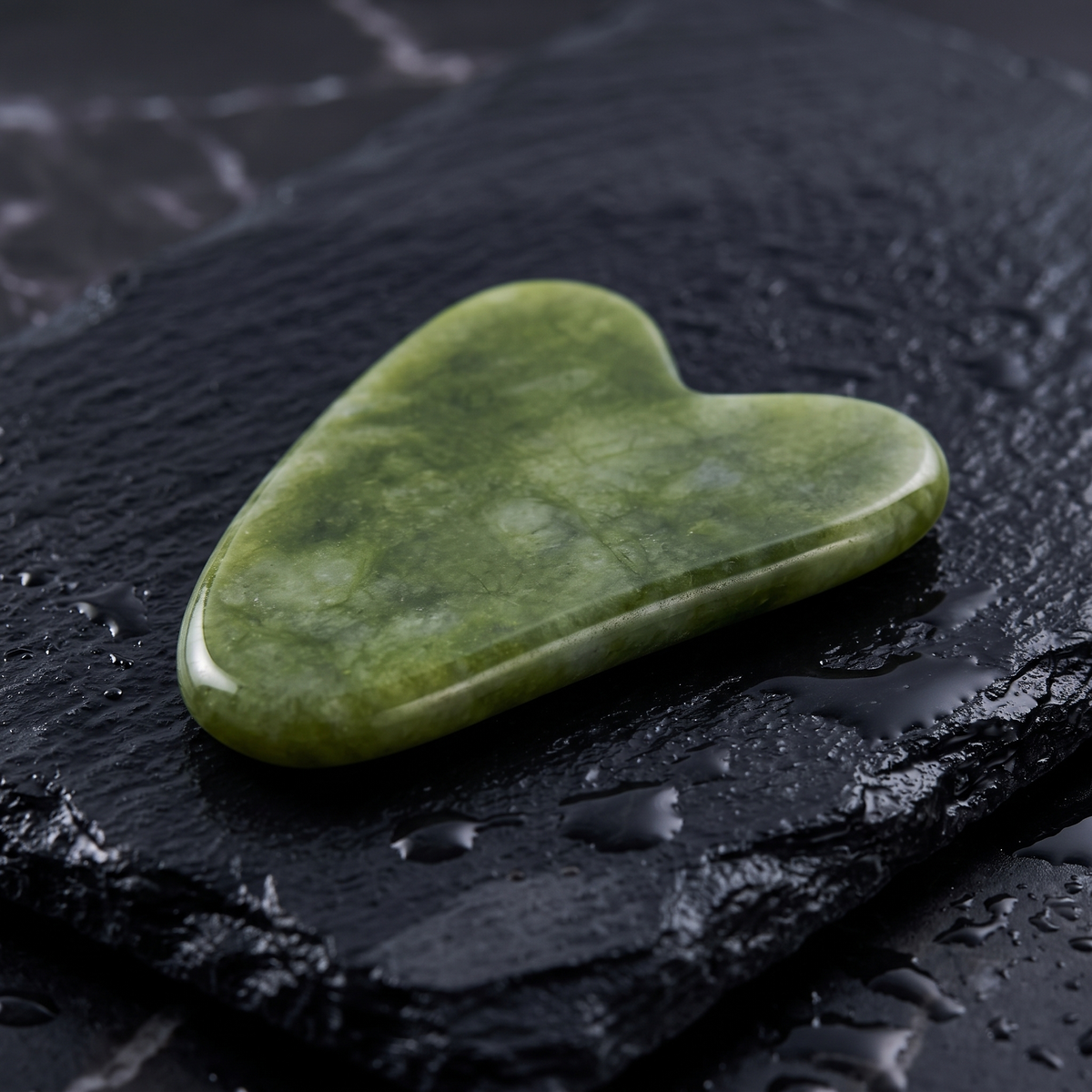 Heart-shaped gua sha close-up